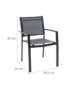 Foto 8 | Naterial Silla De Jardín Apilable De Aluminio Y Textileno Con Brazos Para Exterior , Modelo Lyra Beta