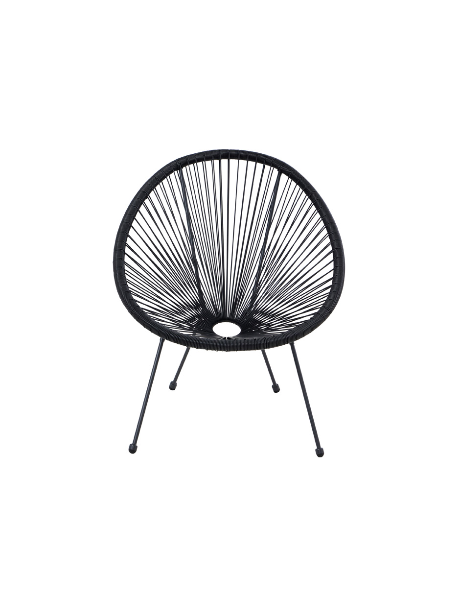 Naterial Silla De Jardín Ratán / Mimbre Sintético Con Estructura De Acero Apilable Para Exterior, Modelo Acapulco Ii