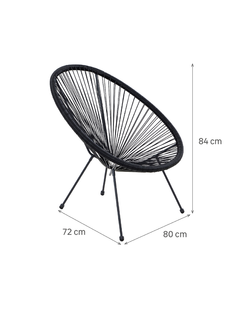 Foto 7 pulgar | Naterial Silla De Jardín Ratán / Mimbre Sintético Con Estructura De Acero Apilable Para Exterior, Modelo Acapulco Ii