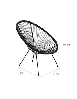 Foto 6 | Naterial Silla De Jardín Ratán / Mimbre Sintético Con Estructura De Acero Apilable Para Exterior, Modelo Acapulco Ii