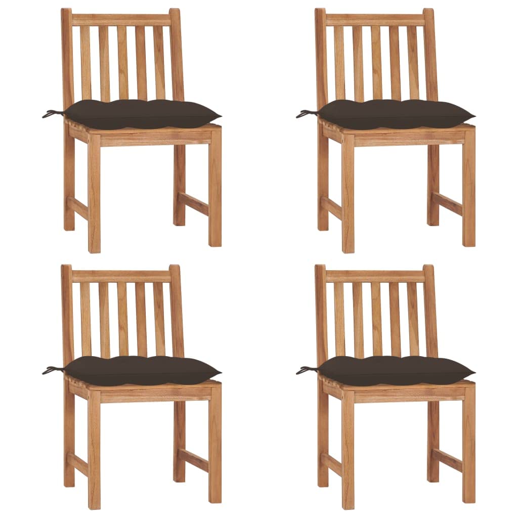 Sillas De Patio Vidaxl De Madera Dura De Teca Con Cojines  4 Asientos - Venta Internacional.