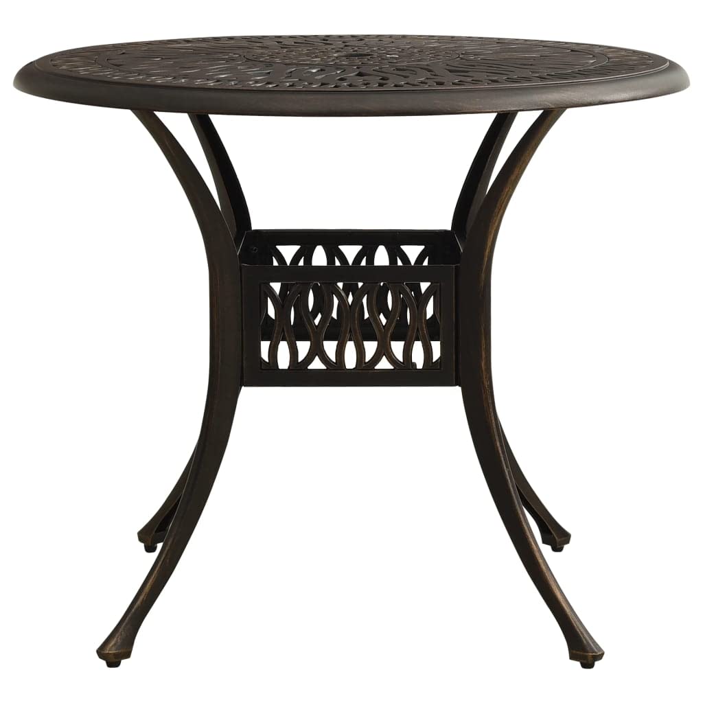 Foto 4 pulgar | Mesa De Patio Vidaxl Redonda De Aluminio Fundido En Bronce  90 X 90 X 74 Cm - Venta Internacional.
