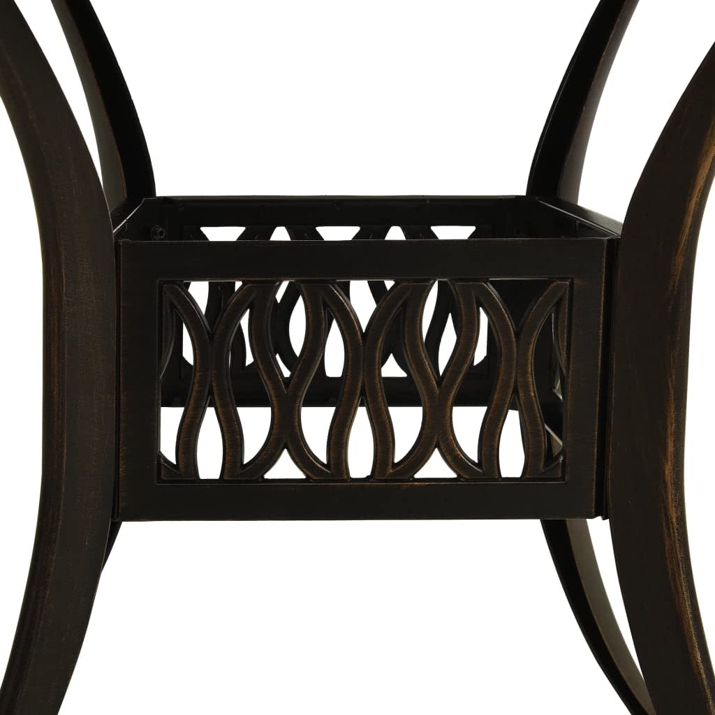 Foto 6 pulgar | Mesa De Patio Vidaxl Redonda De Aluminio Fundido En Bronce  90 X 90 X 74 Cm - Venta Internacional.