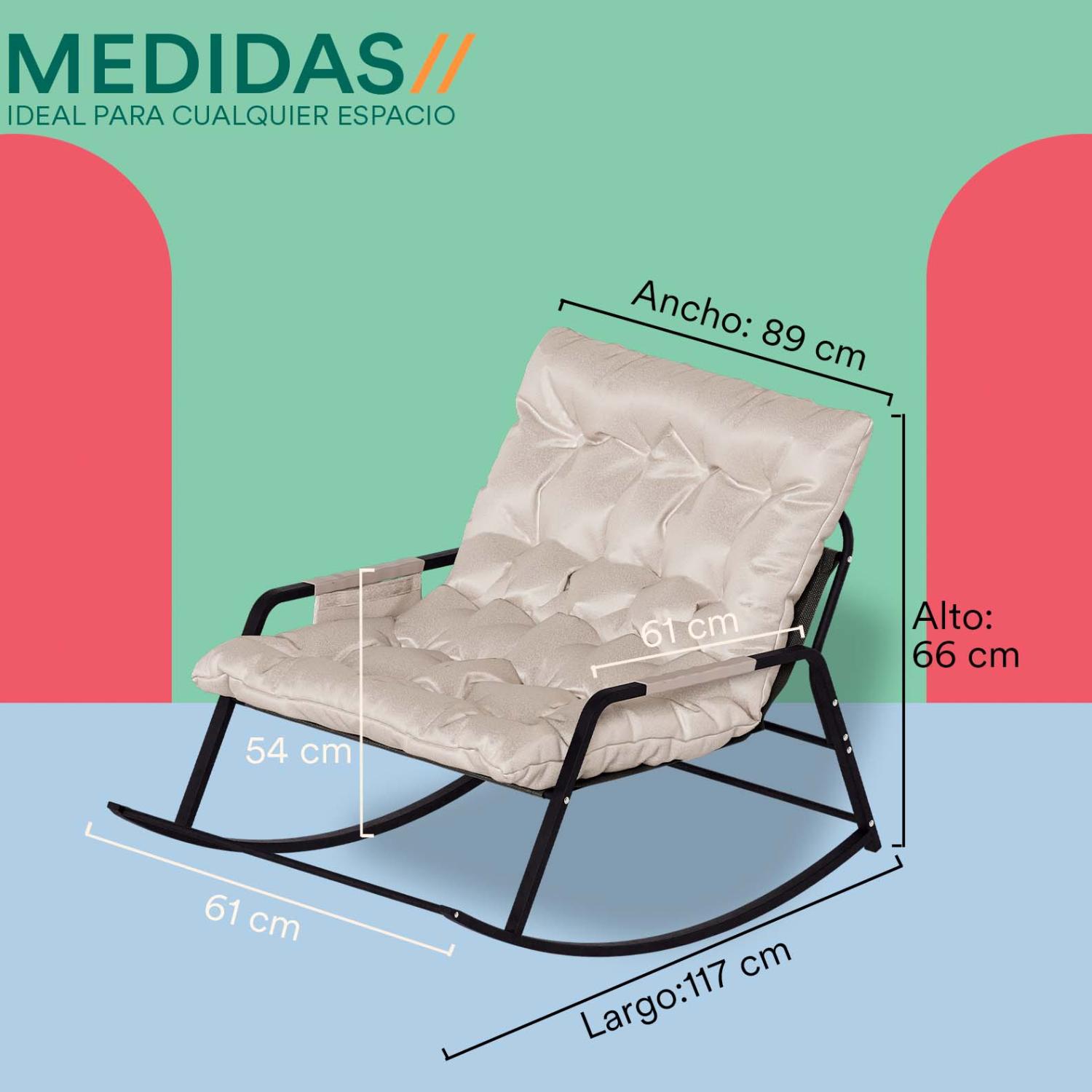 Foto 6 pulgar | Silla Mecedora Mubson Lina
