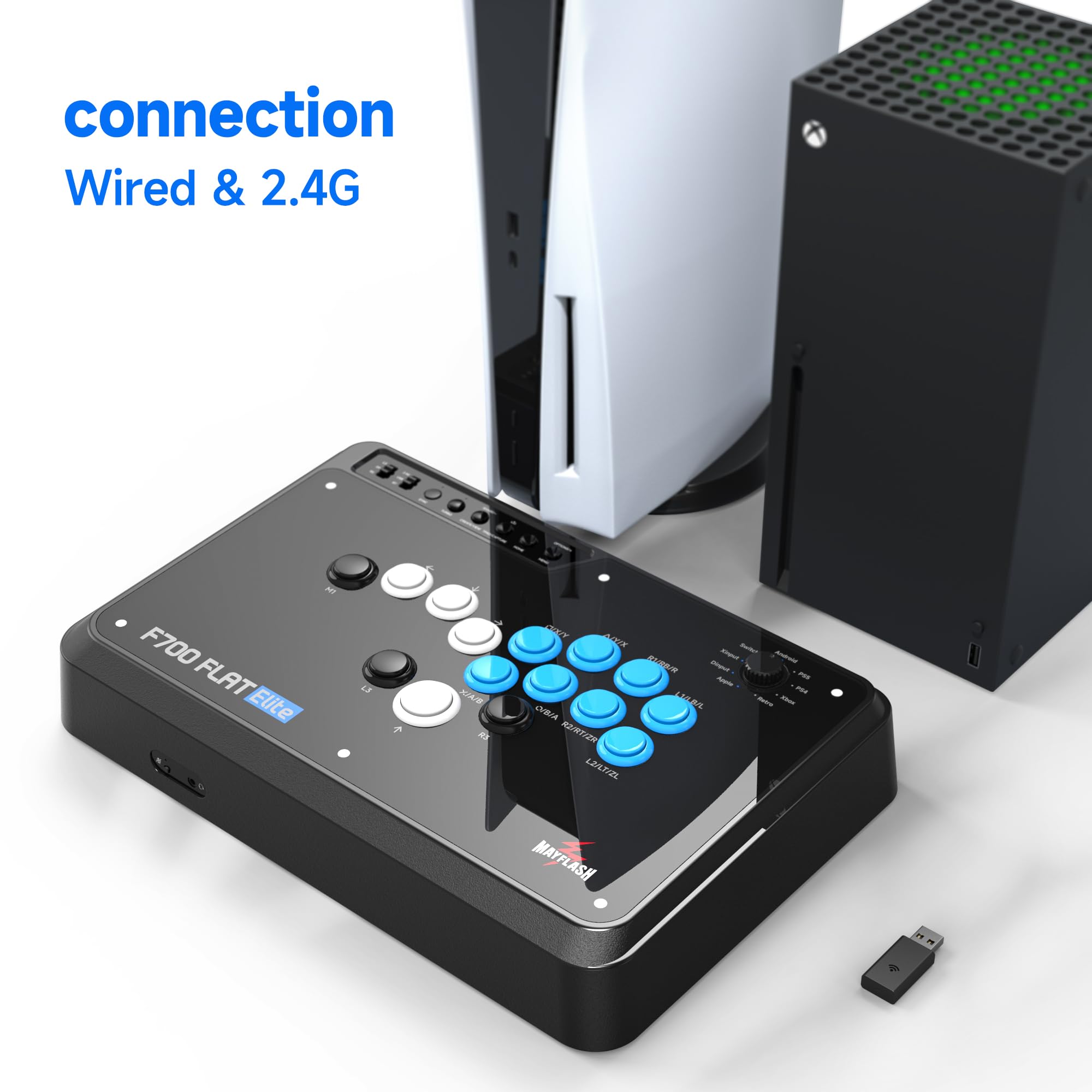 Foto 3 | Arcade Stick Mayflash F700 Flat Elite Inalámbrico Ps5/ps4/pc/xbox - Venta Internacional.