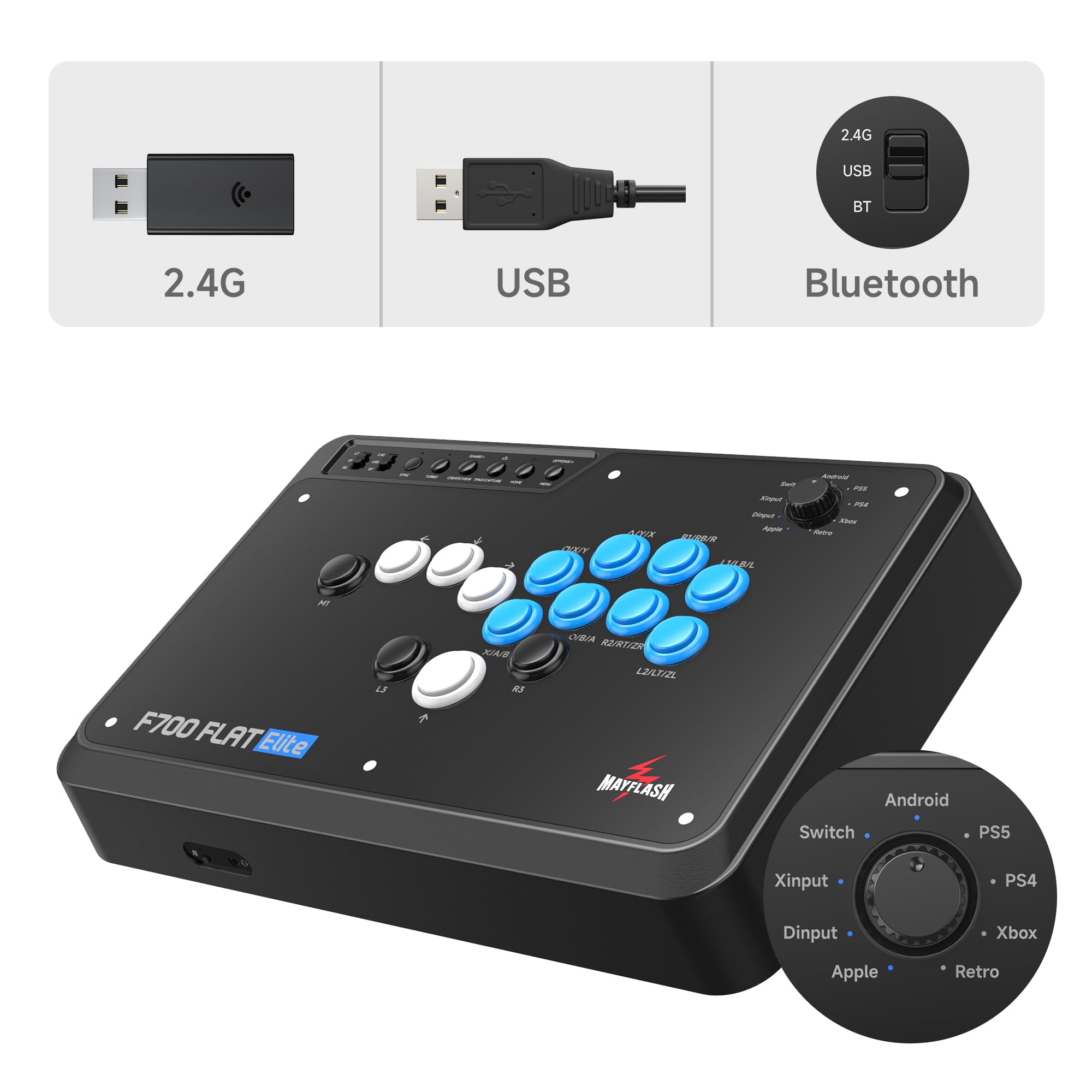 Foto 5 pulgar | Arcade Stick Mayflash F700 Flat Elite Inalámbrico Ps5/ps4/pc/xbox - Venta Internacional.