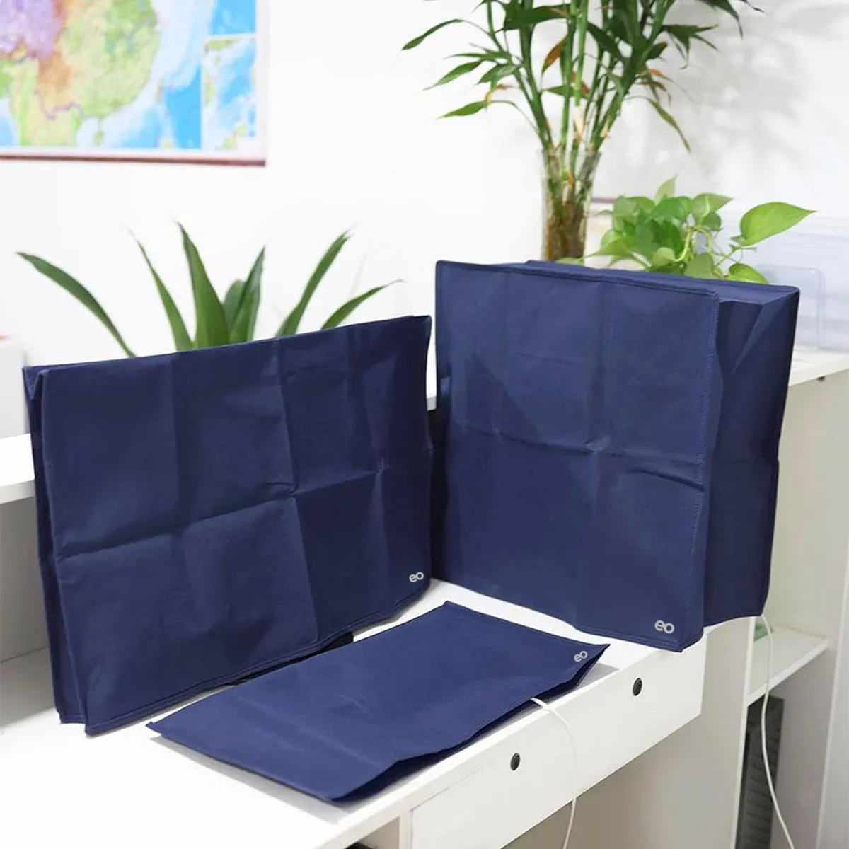 Foto 5 pulgar | Kit Fundas Antipolvo Impermeable Pc Monitor  Cpu Y Teclado  Eo Safe Imports Esi-20134 Azul