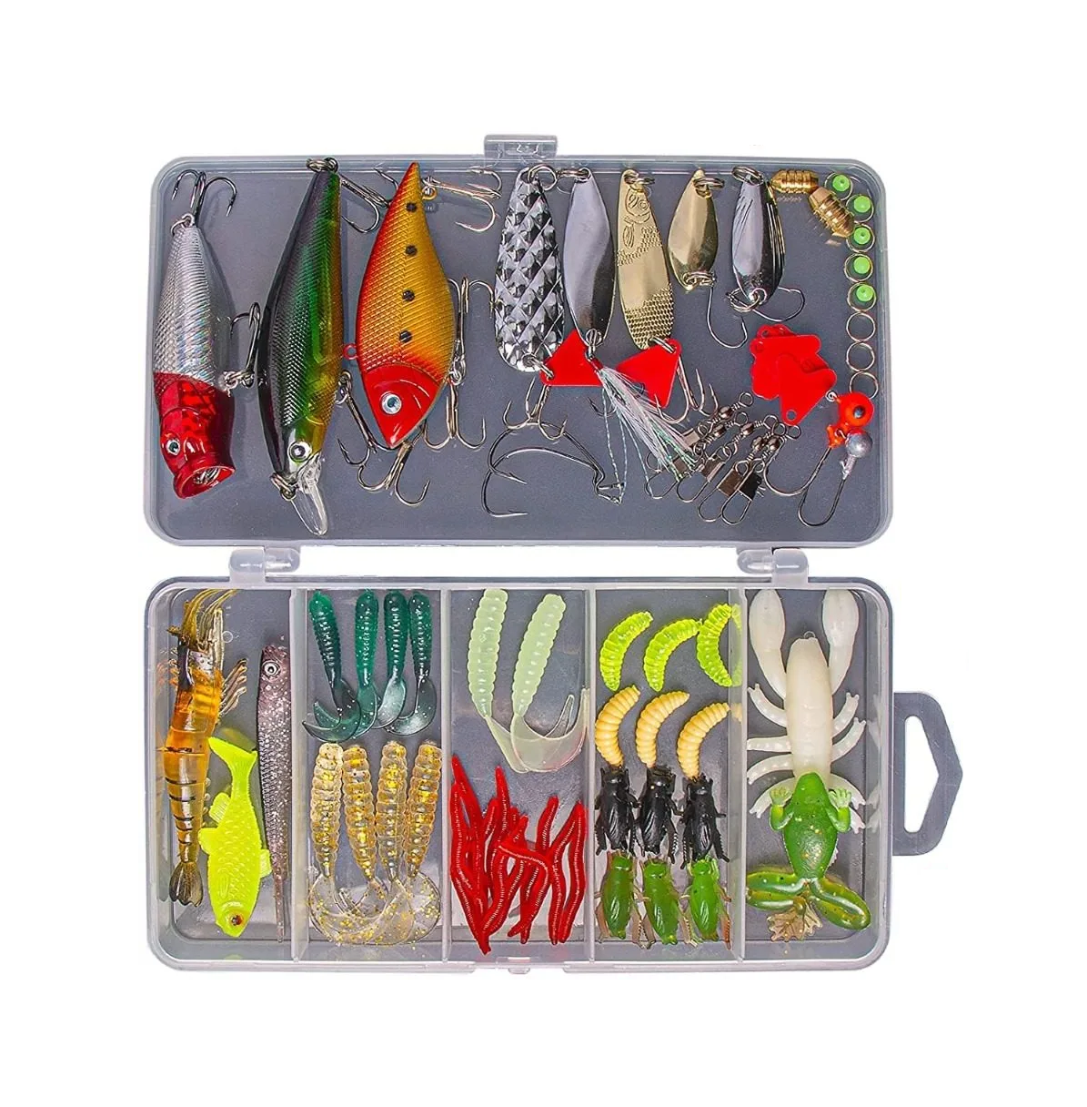 Kit De 78 Pzas Señuelos Para Pesca Eo Safe Imports Esi-372 Multicolor