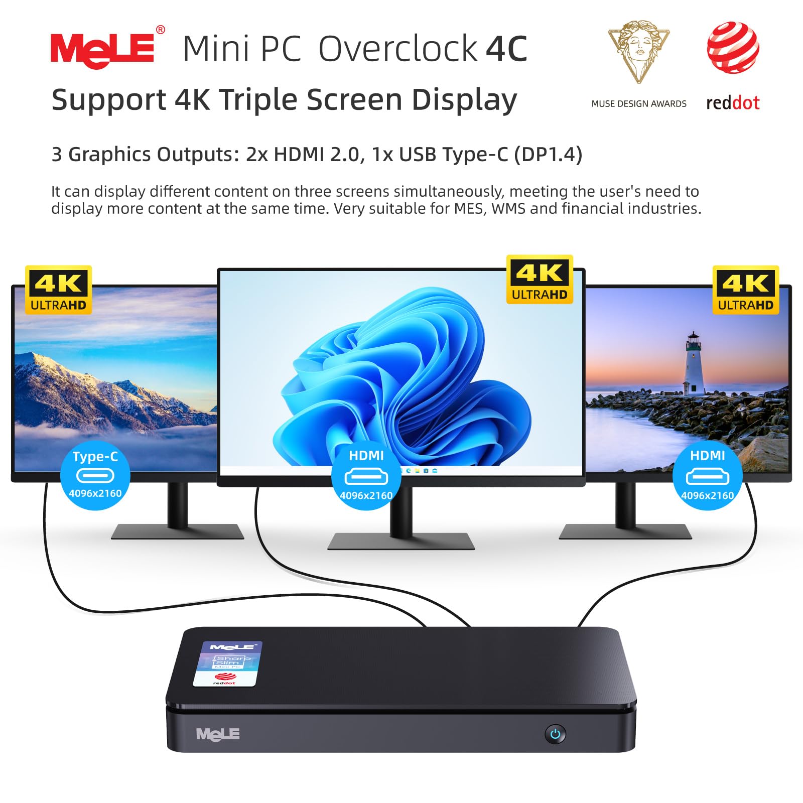 Foto 5 pulgar | Mini Pc Mele Overclock4c N95 32 Gb Ddr4 512 Gb 4k Con Triple Pantalla - Venta Internacional.