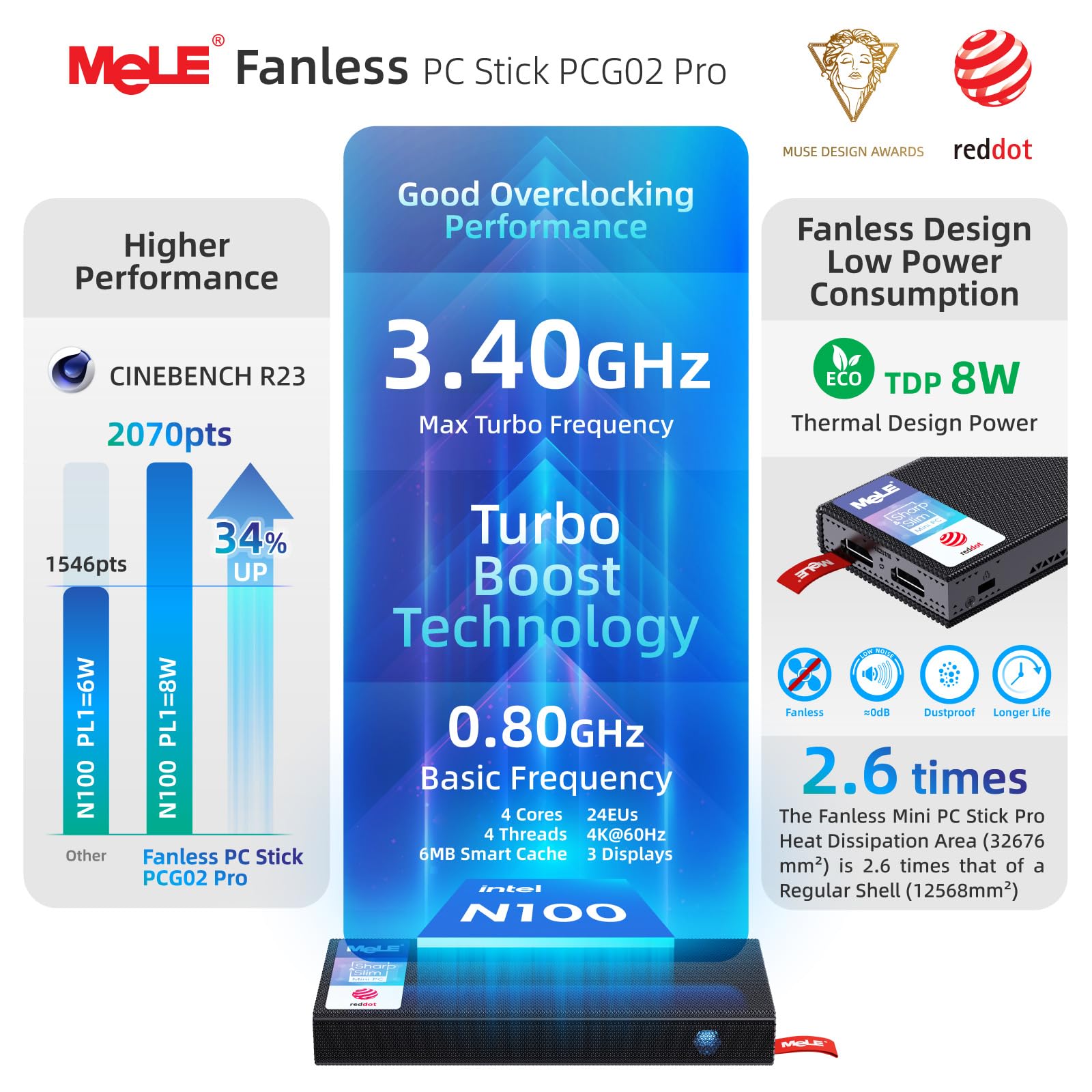 Foto 3 | Mini PC MeLE PCG02 Pro N100 8 GB/256 GB - Venta Internacional