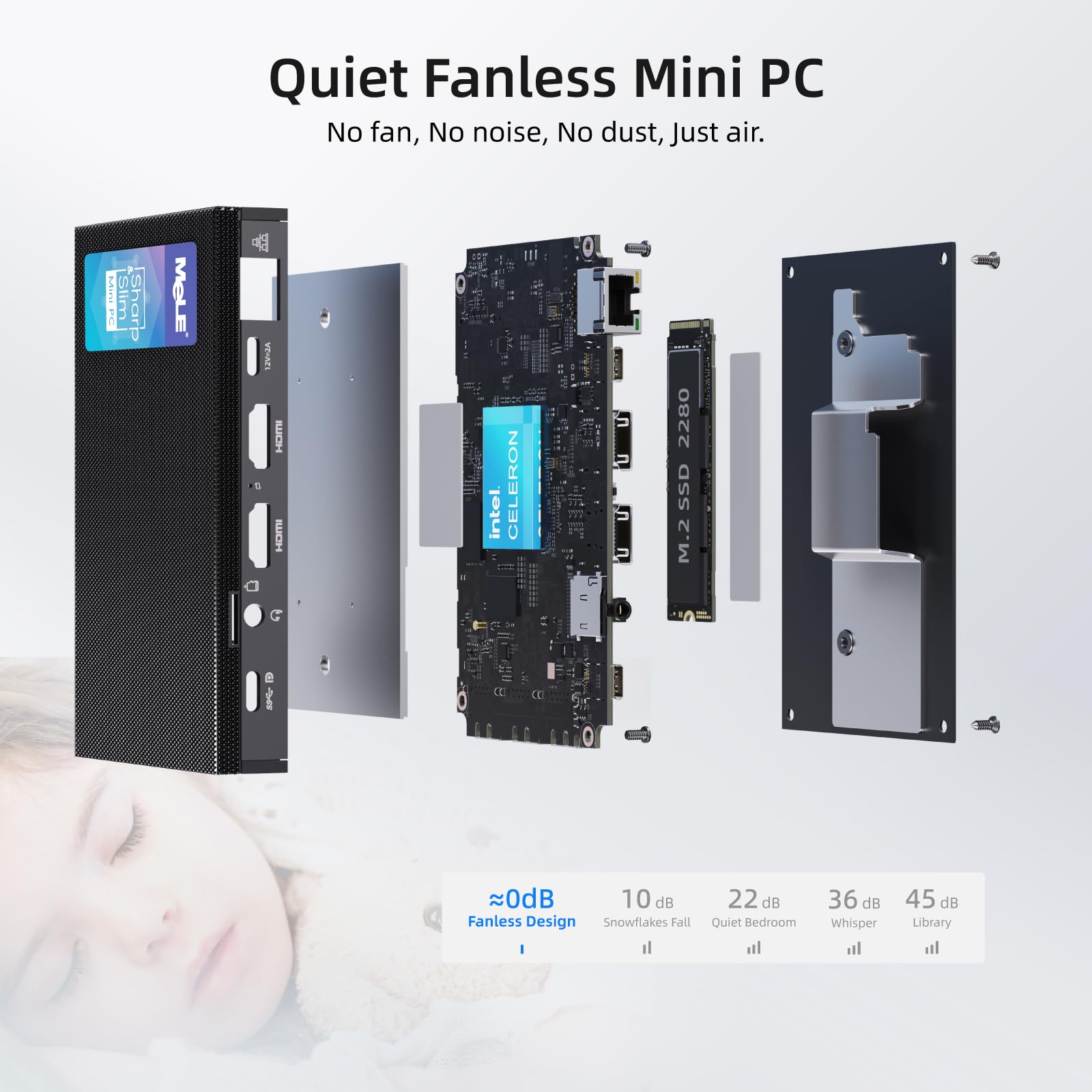 Foto 7 | Mini Pc Mele Quieter3c Celeron N5105 Sin Ventilador De 8 Gb De Ram 256 Gb - Venta Internacional.