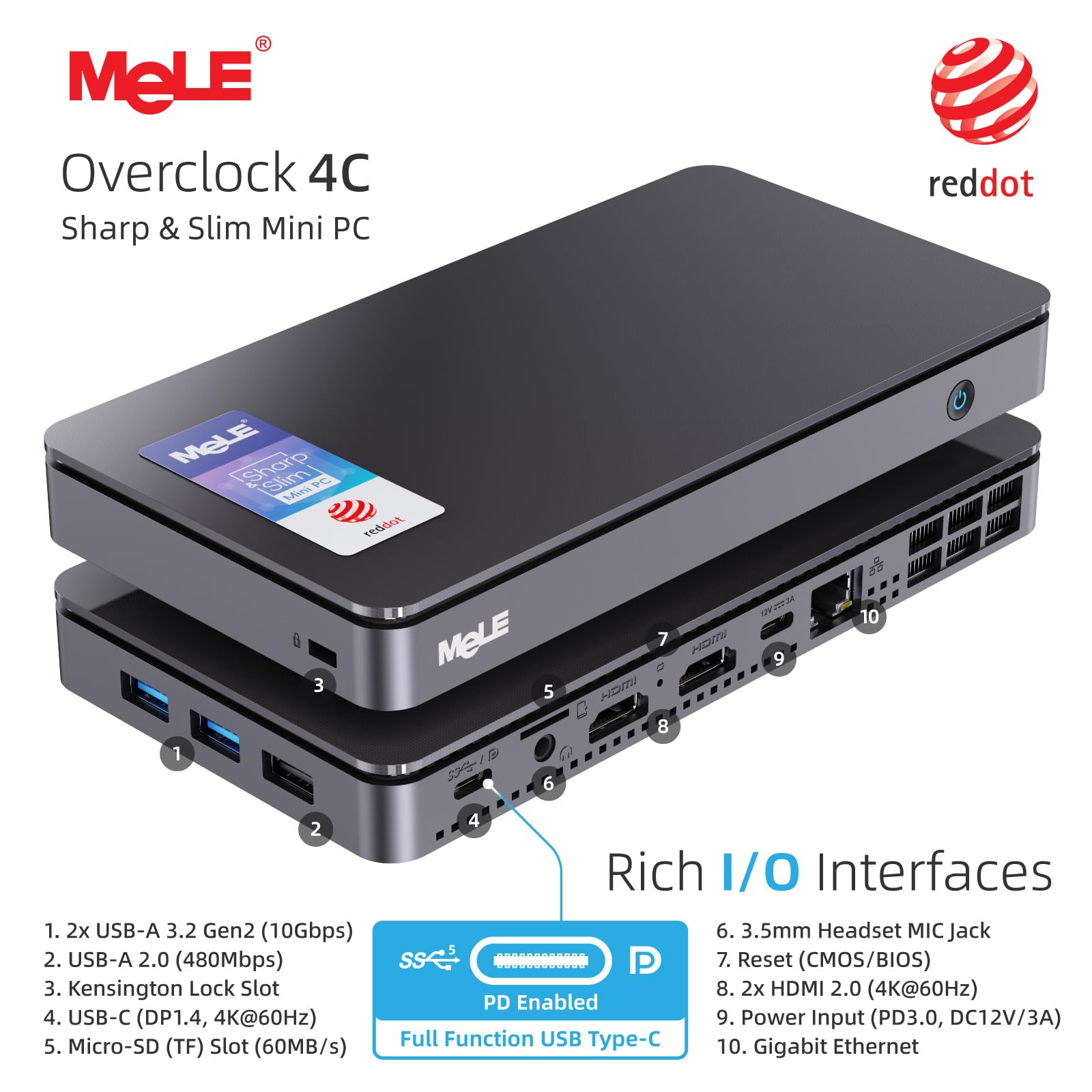 Foto 3 pulgar | Mini Pc Mele Overclock4c N100 12ª Generación, 16 Gb De Ram, 512 Gb Ssd - Venta Internacional.