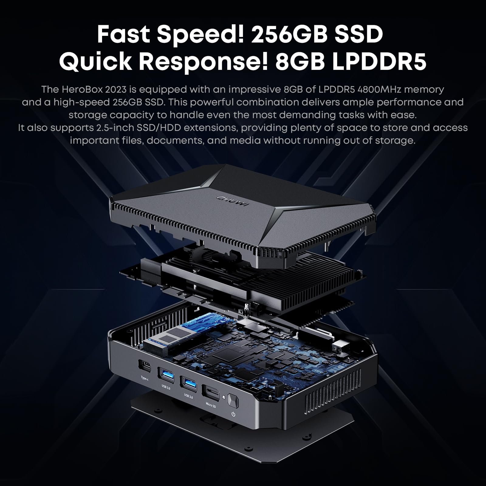 Foto 4 | Mini Pc Chuwi Herobox Intel N100 De 8 Gb De Ram 256 Gb Ssd Windows 11 - Venta Internacional.