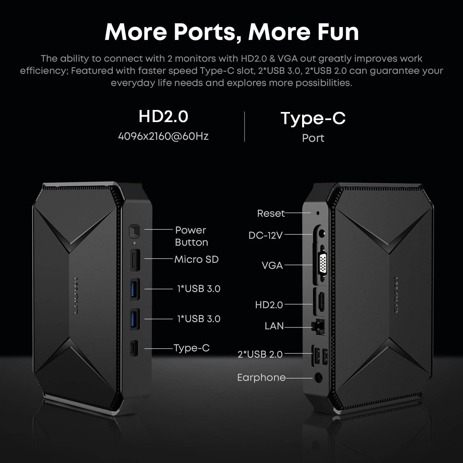 Foto 5 | Mini Pc Chuwi Herobox Intel N100 De 8 Gb De Ram 256 Gb Ssd Windows 11 - Venta Internacional.