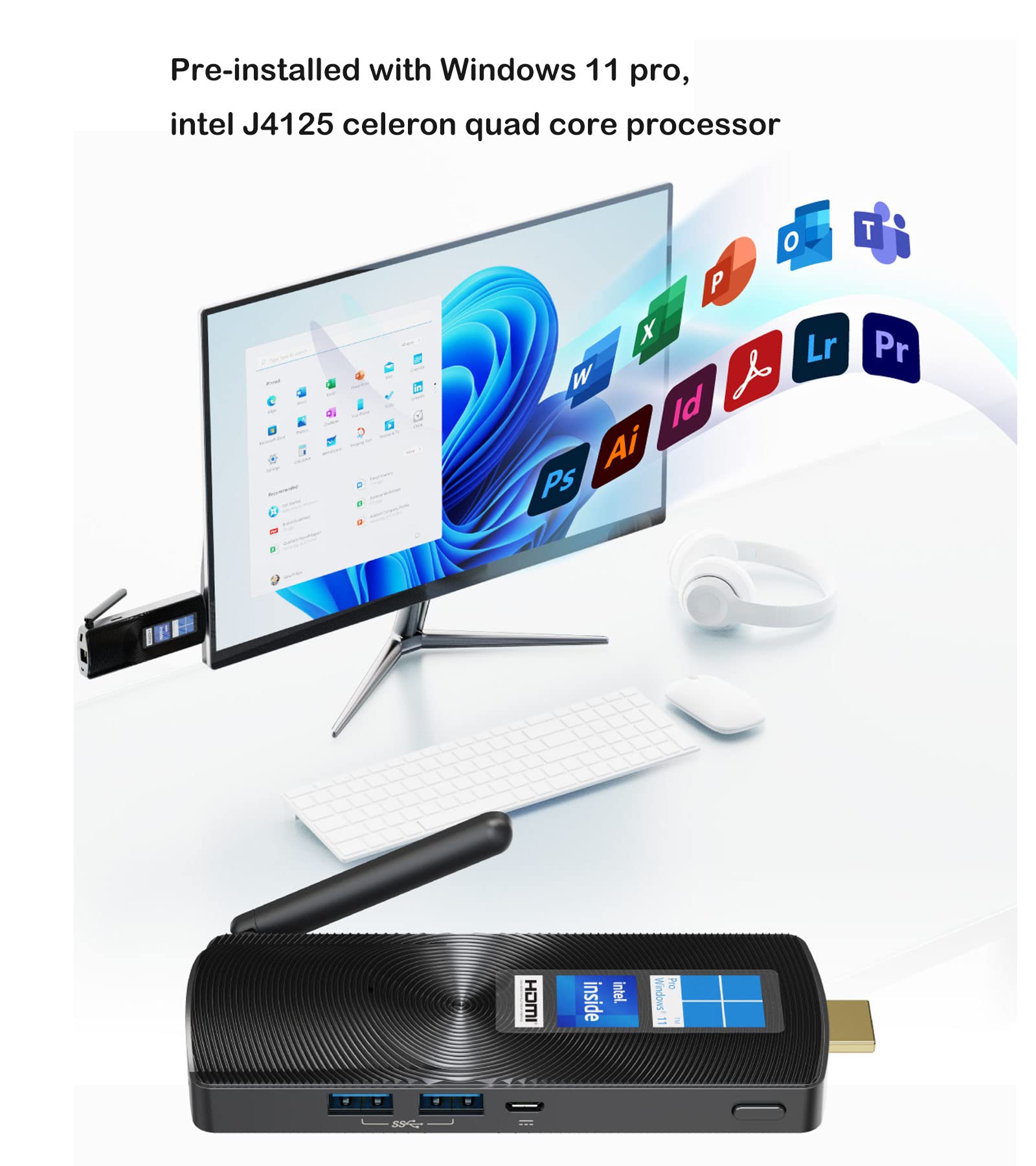 Foto 8 pulgar | Mini Pc Stick Mele Pcg02 J4125 8 Gb Ram 128 Gb Ssd Windows 11 - Venta Internacional.