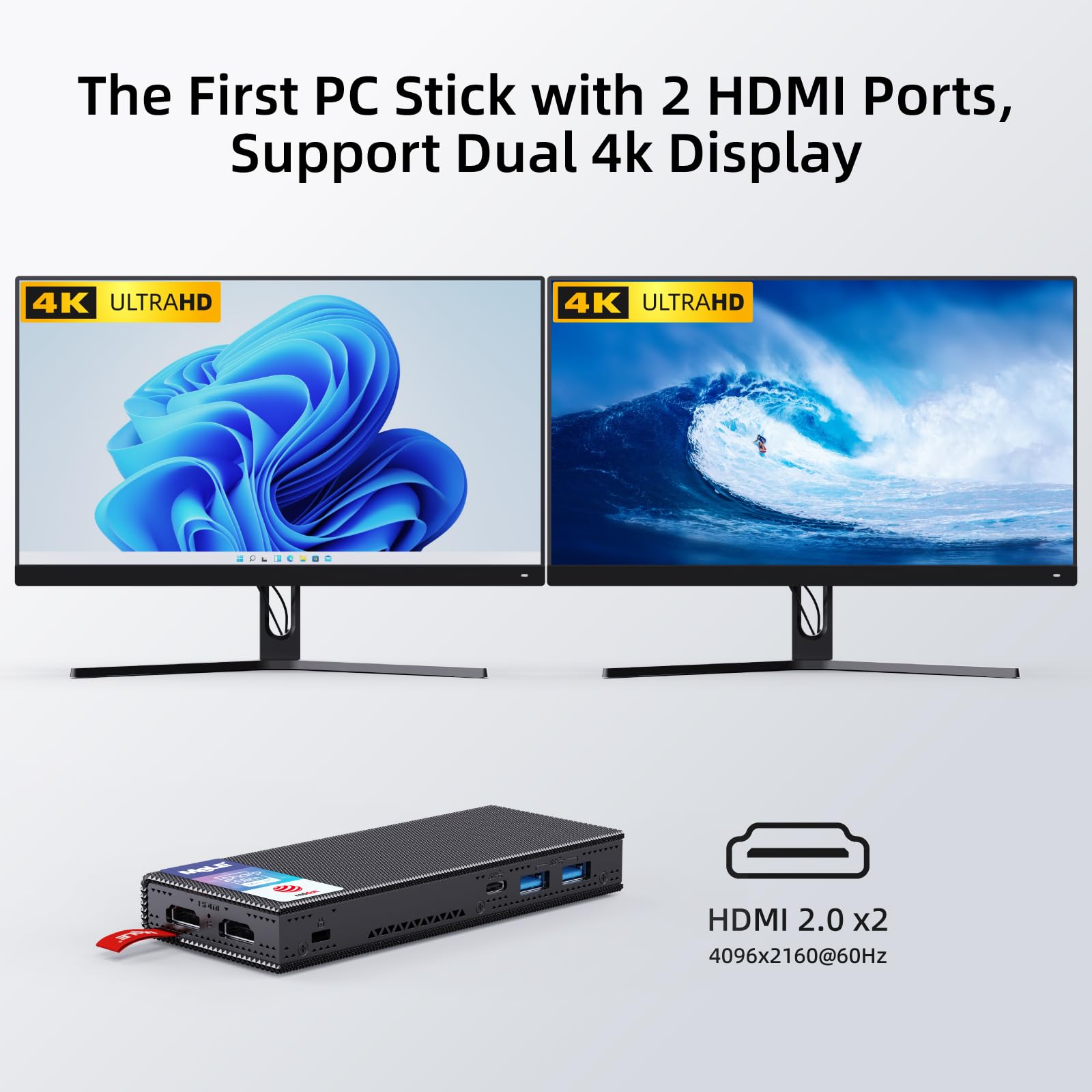 Foto 3 | Mini Pc Stick Mele Pcg02 Pro J4125 De 8 Gb/128 Gb Hdmi X2 Usb-c - Venta Internacional.