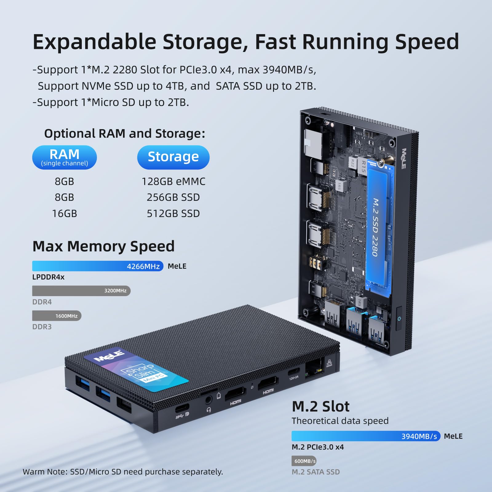 Foto 7 pulgar | Mini Pc Mele Quieter4c Sin Ventilador 12º Alder Lake N100 16 Gb 512 Gb - Venta Internacional.