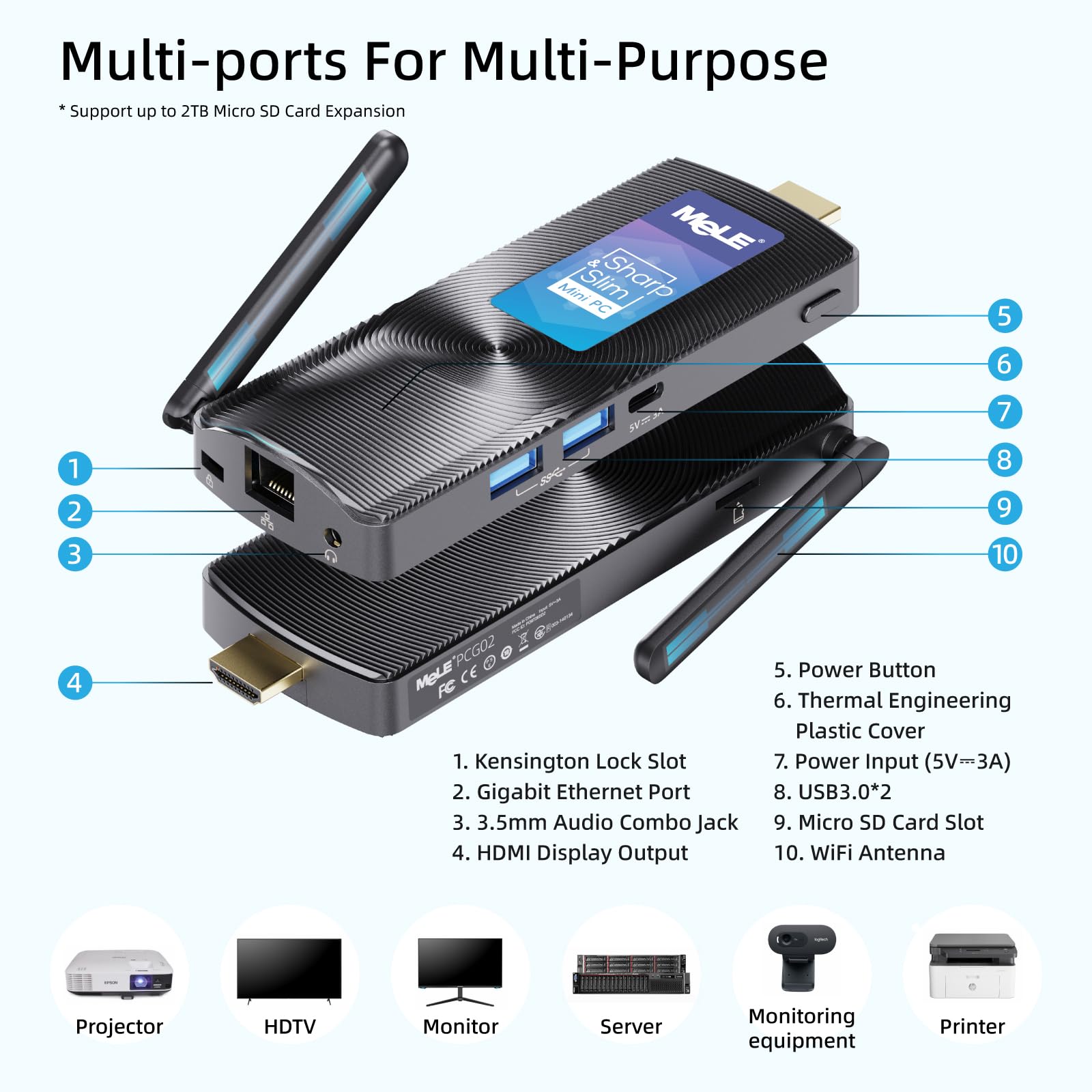 Foto 5 pulgar | Mini Pc Stick Mele Pcg02 N4000 Sin Ventilador, 4 Gb De Ram, 128 Gb, Ssd - Venta Internacional.