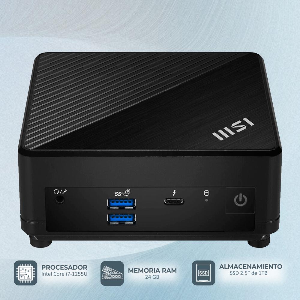 Foto 2 | Computadora Msi Cubi 5 12m Core I7 1255u 24gb 1tb Ssd W11 Home Cubi512m-i724g1tb