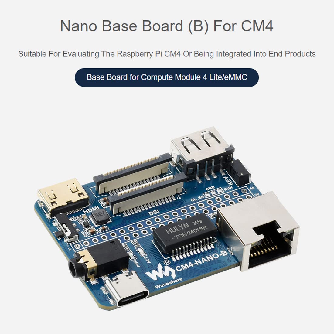 Foto 4 pulgar | Placa Base Nano Waveshare Para Raspberry Pi Compute Module 4 - Venta Internacional.