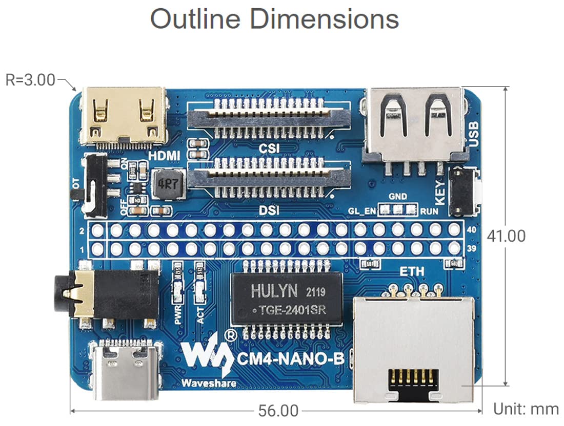 Foto 8 pulgar | Placa Base Nano Waveshare Para Raspberry Pi Compute Module 4 - Venta Internacional.