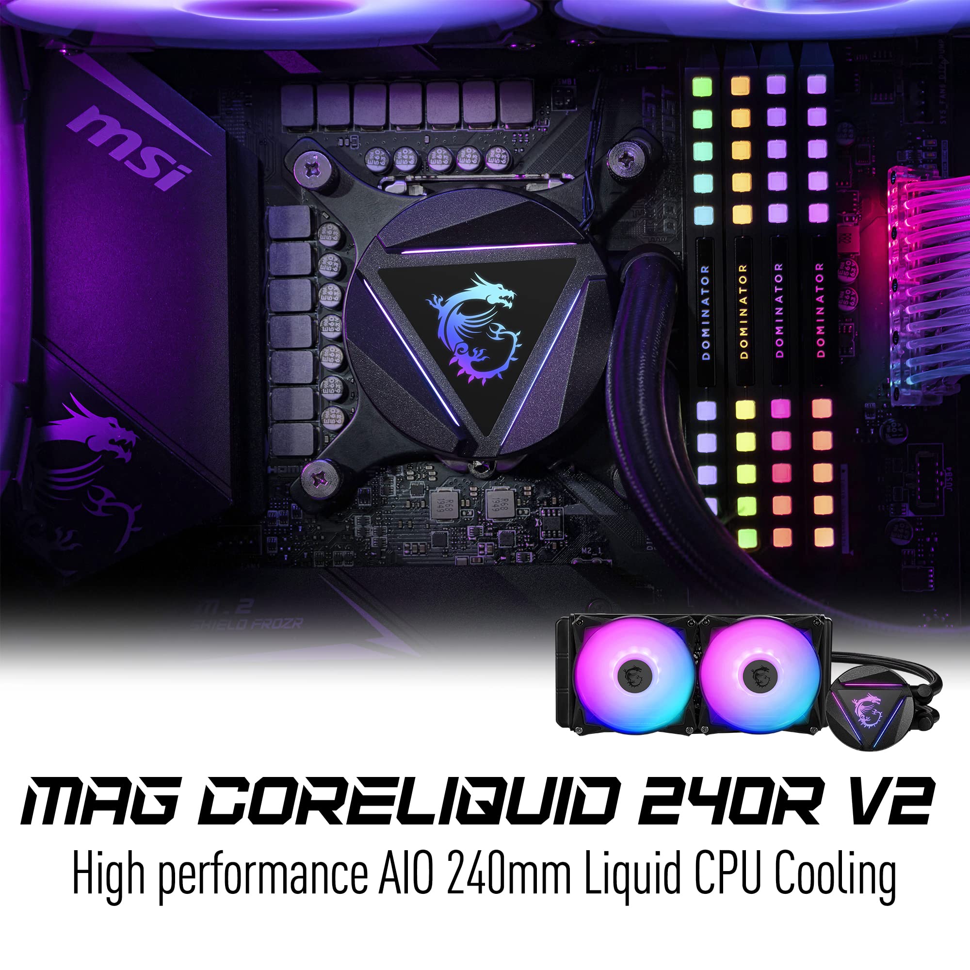 Foto 3 pulgar | Enfriador Líquido para CPU MSI Mag Coreliquid 240r V2 AIO ARGB 240 mm - Venta Internacional