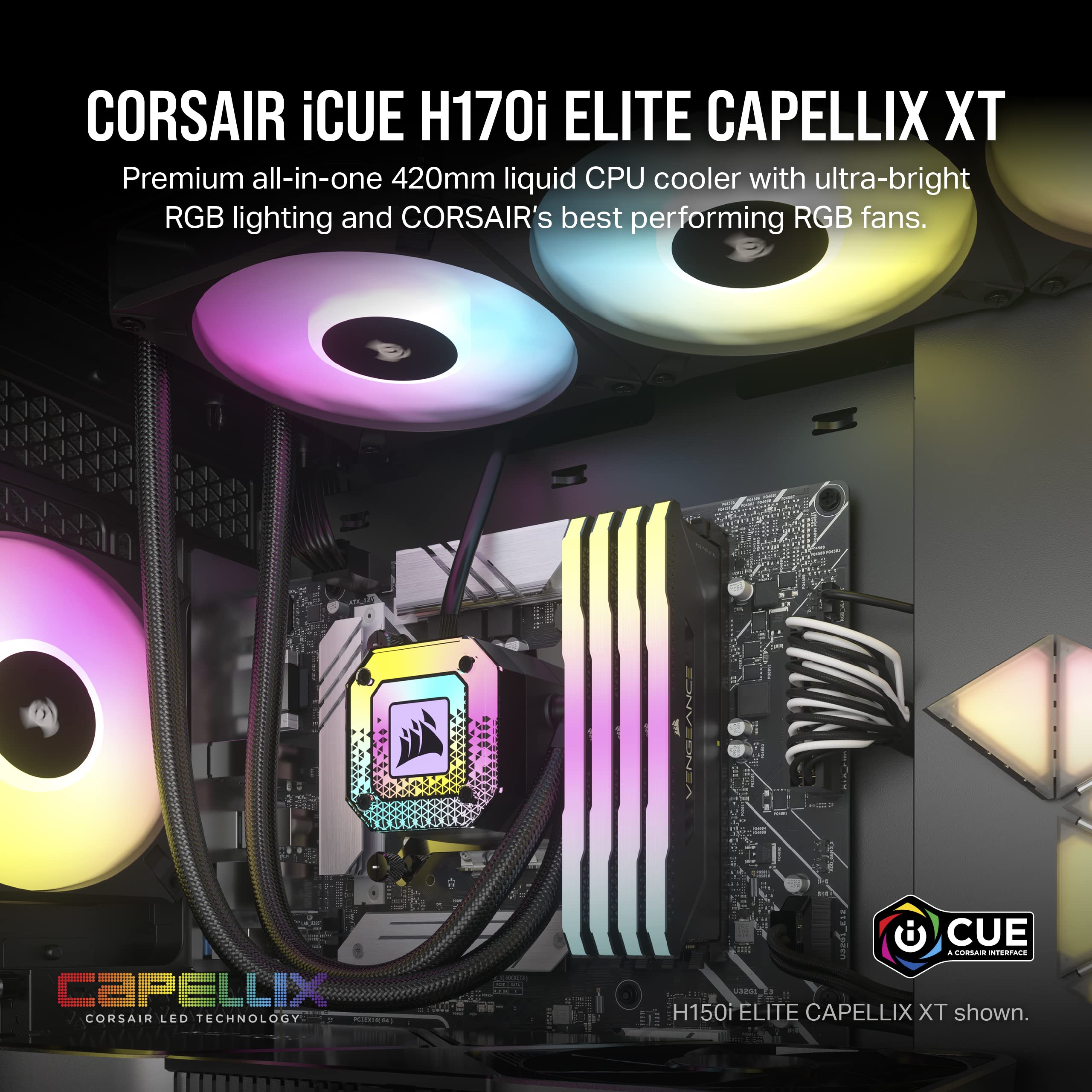 Foto 3 pulgar | Enfriador Líquido Para Cpu Corsair Icue H170i Elite Capellix Xt 420mm - Venta Internacional.