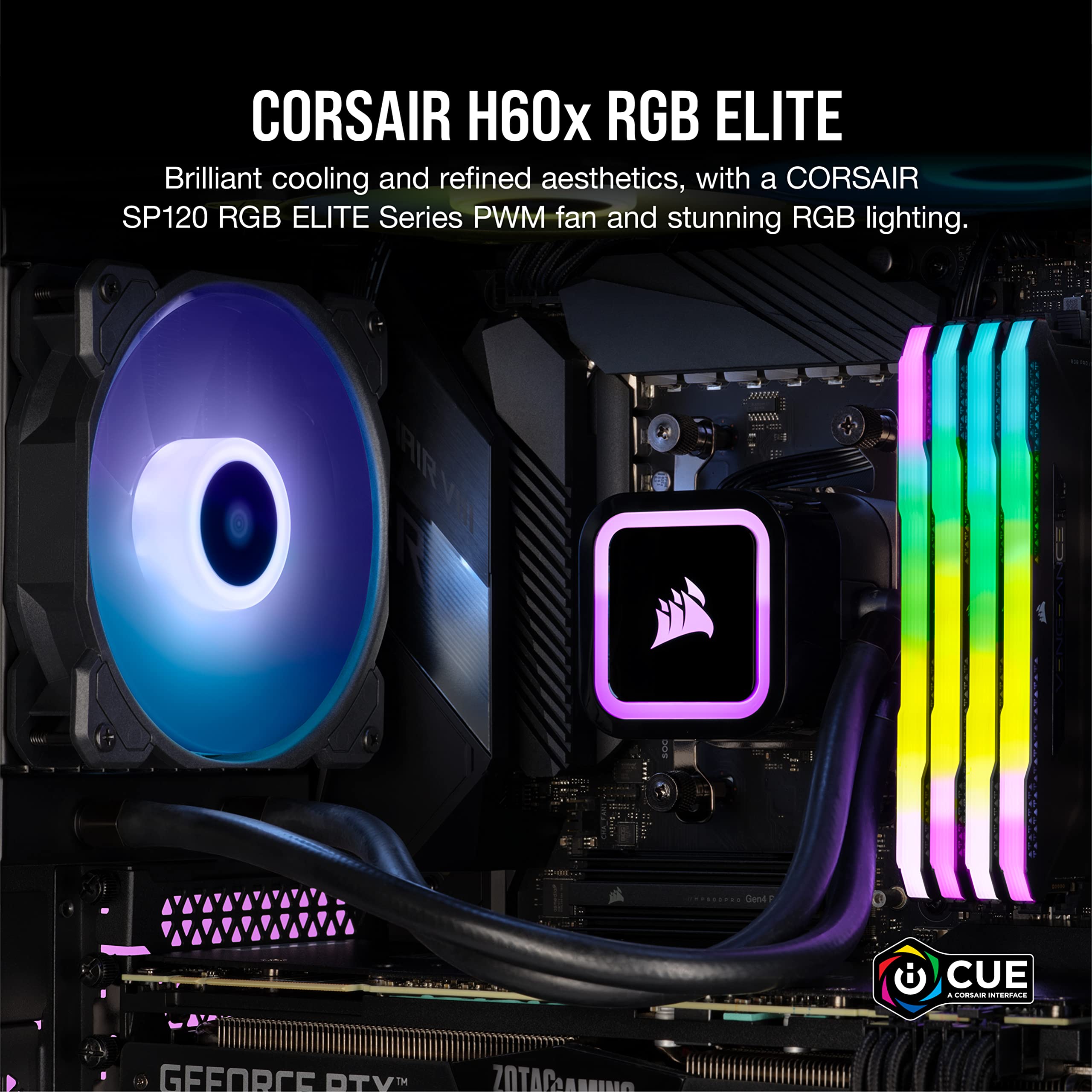 Foto 3 pulgar | Enfriador Líquido Para Cpu Corsair H60x Rgb Elite 120 Mm Aio Negro - Venta Internacional.
