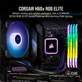 Foto 2 | Enfriador Líquido Para Cpu Corsair H60x Rgb Elite 120 Mm Aio Negro - Venta Internacional.