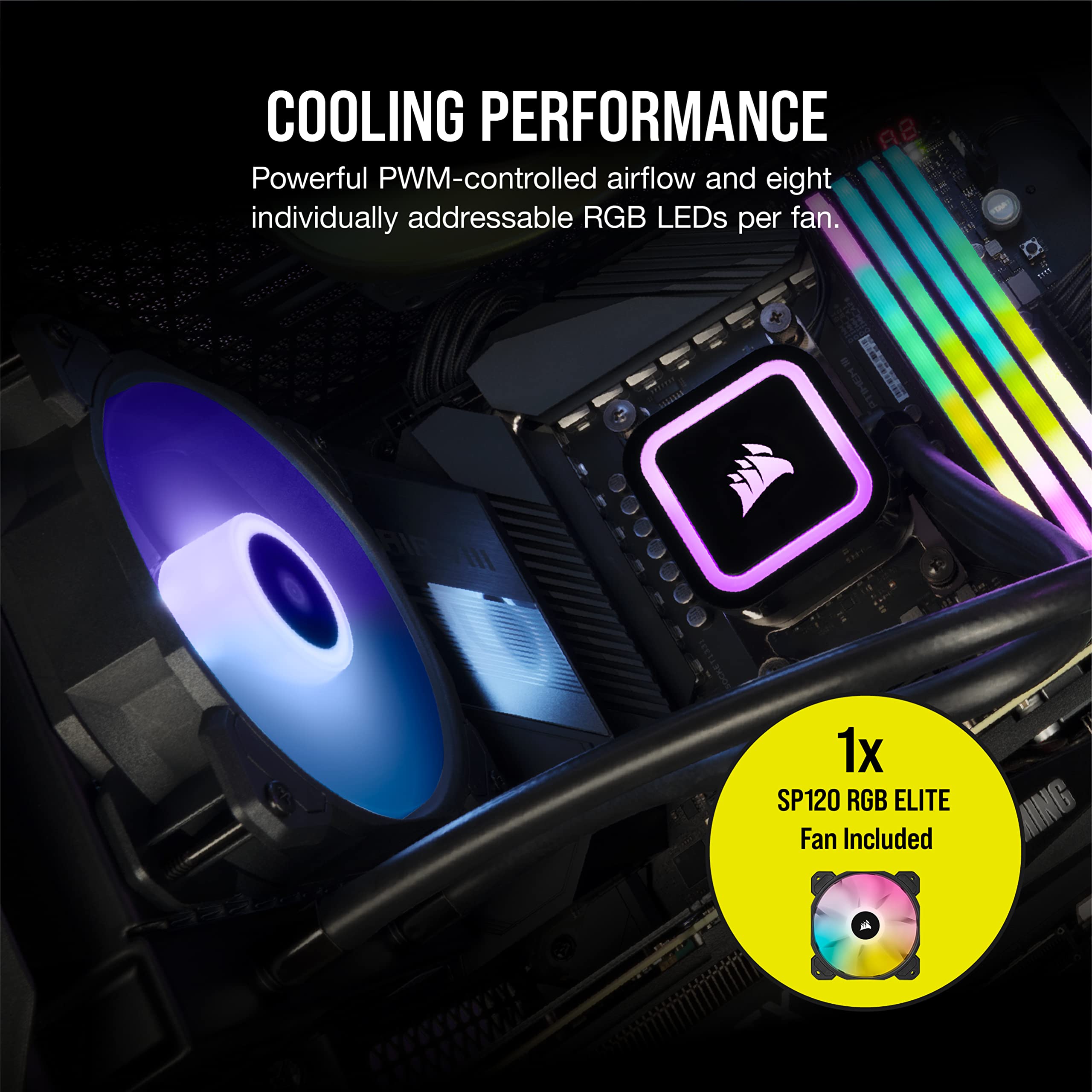 Foto 6 pulgar | Enfriador Líquido Para Cpu Corsair H60x Rgb Elite 120 Mm Aio Negro - Venta Internacional.