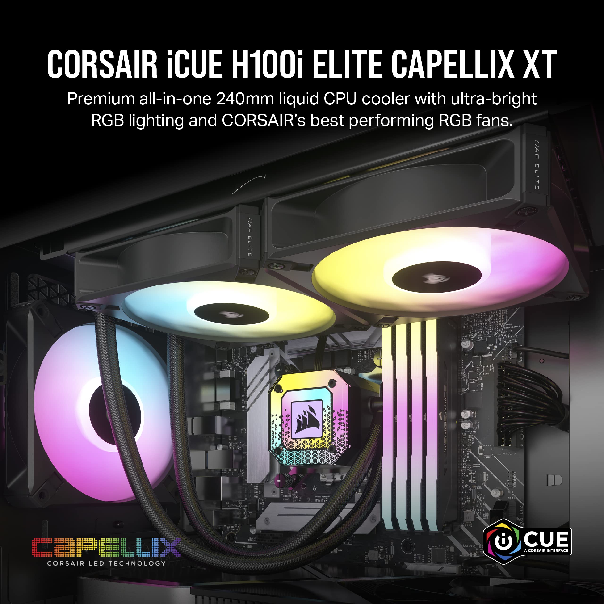 Foto 3 pulgar | Enfriador Líquido Para Cpu Corsair Icue H100i Elite Capellix Xt 240mm - Venta Internacional.