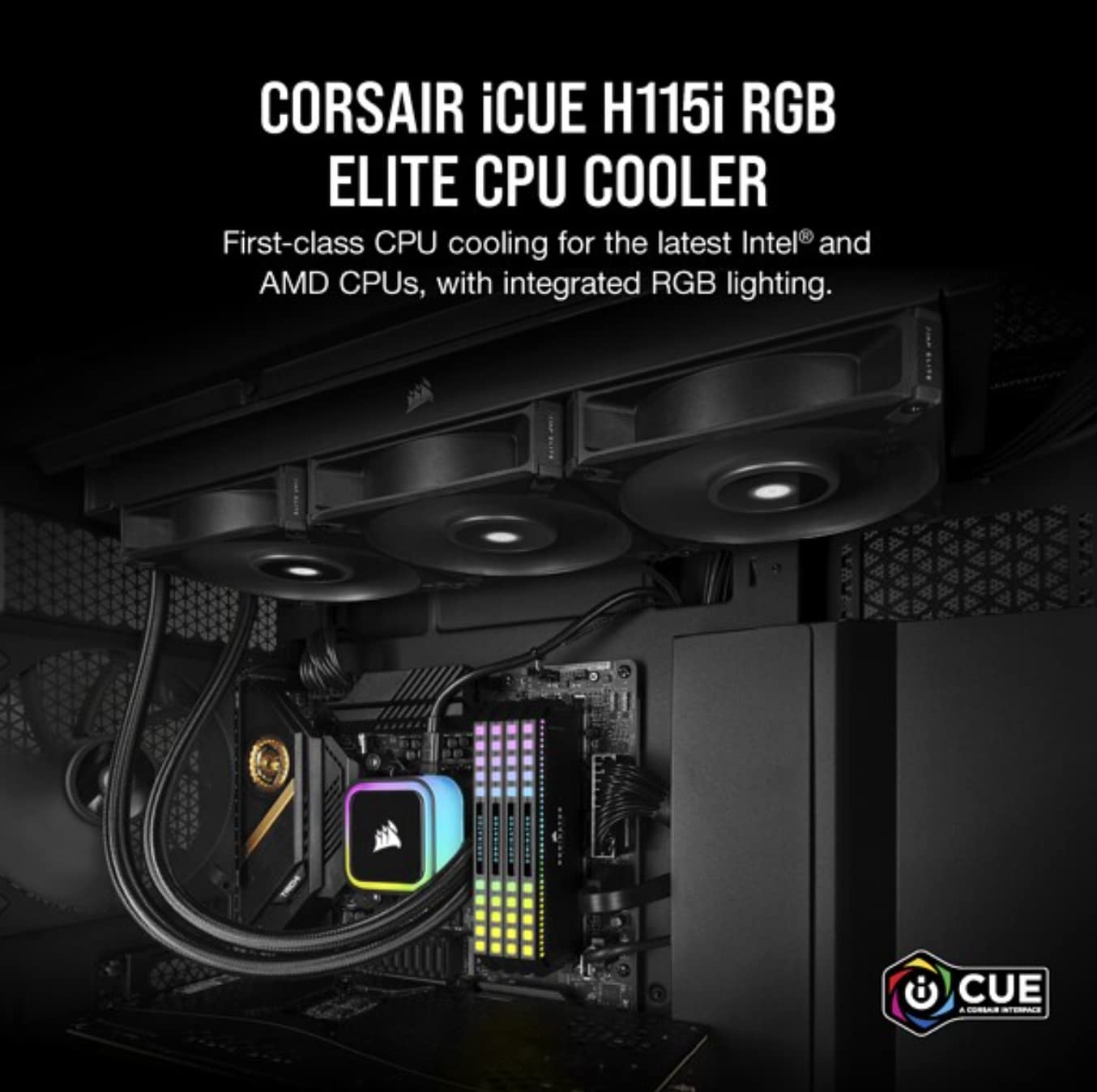 Foto 3 pulgar | Enfriador Líquido Para Cpu Corsair Icue H115i Rgb Elite 280 Mm Negro - Venta Internacional.