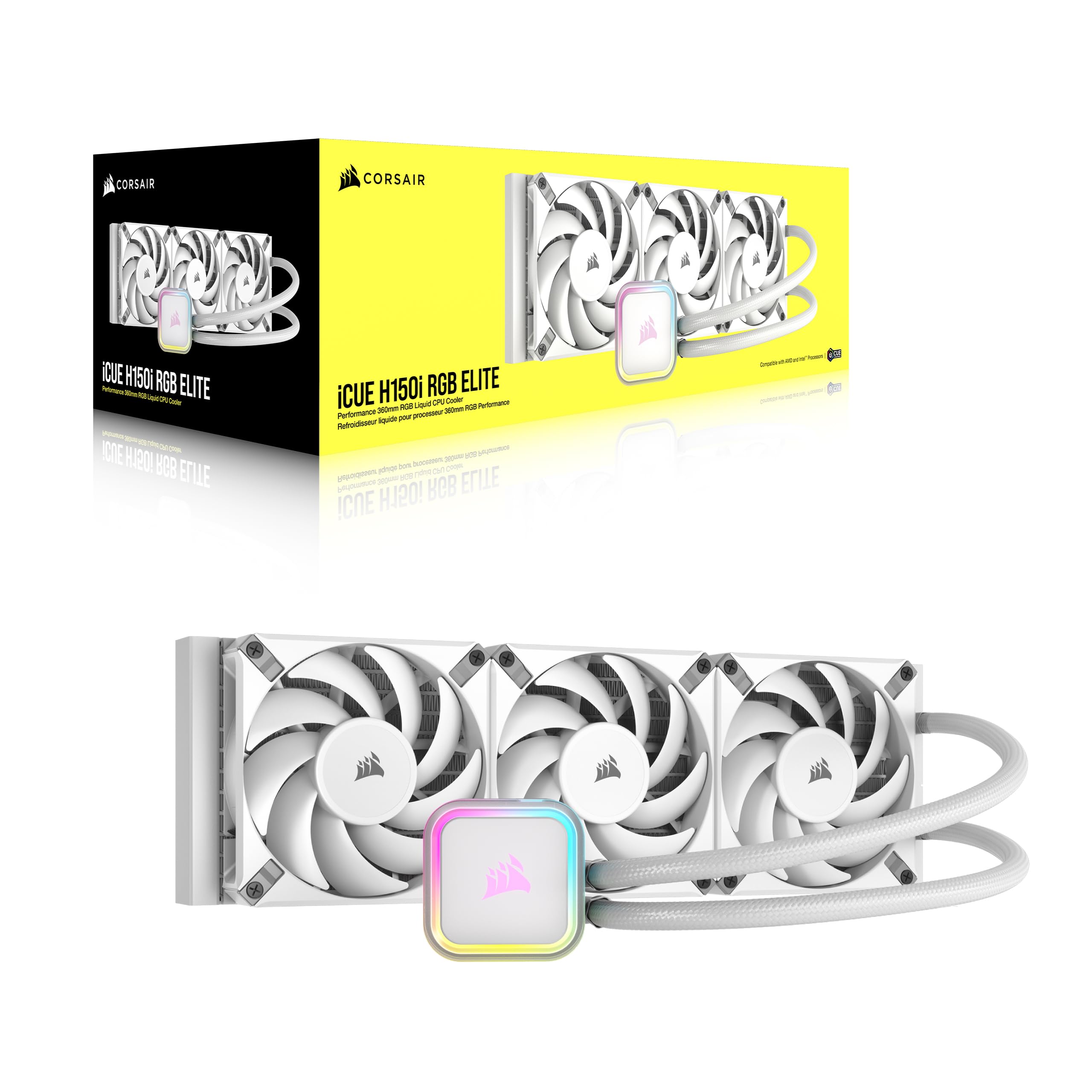Foto 7 | Enfriador Líquido Para Cpu Corsair H150i Rgb Elite 360 Mm Aio Blanco - Venta Internacional.