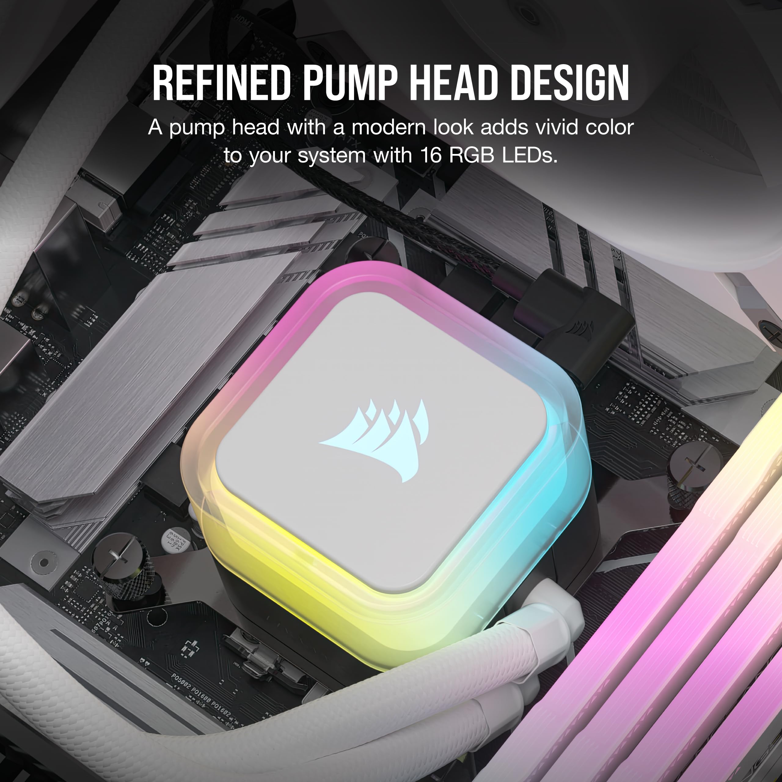 Foto 4 pulgar | Enfriador Líquido Para Cpu Corsair H100i Rgb Elite 240 Mm, Color Blanco - Venta Internacional.