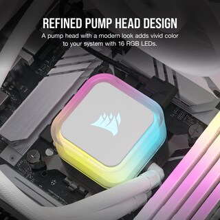 Foto 3 | Enfriador Líquido Para Cpu Corsair H100i Rgb Elite 240 Mm, Color Blanco - Venta Internacional.