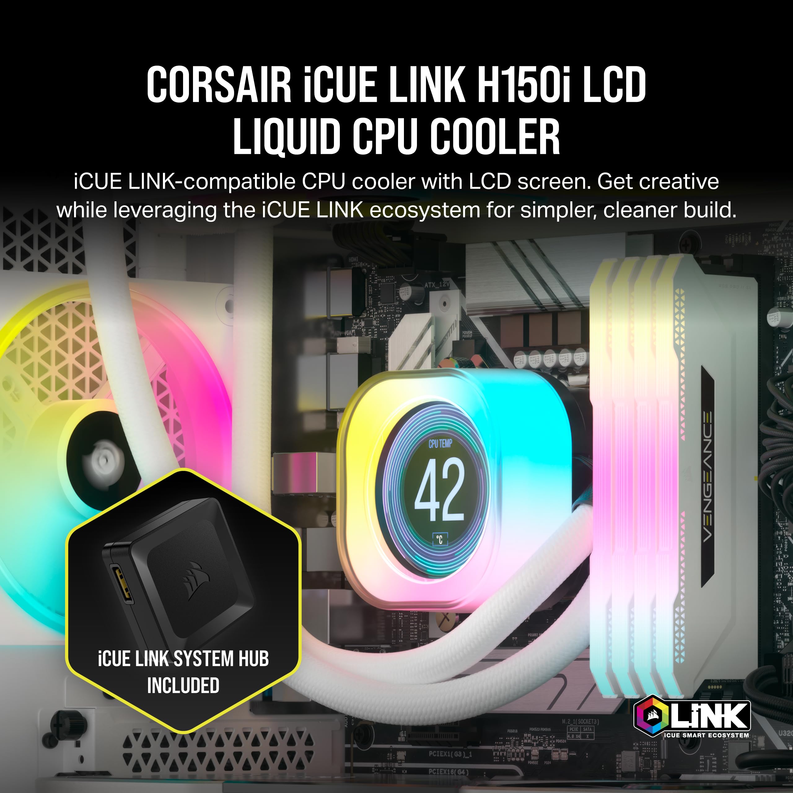 Foto 3 pulgar | Enfriador Líquido Para Cpu Corsair Icue Link H150i Lcd 360 Mm Aio - Venta Internacional.