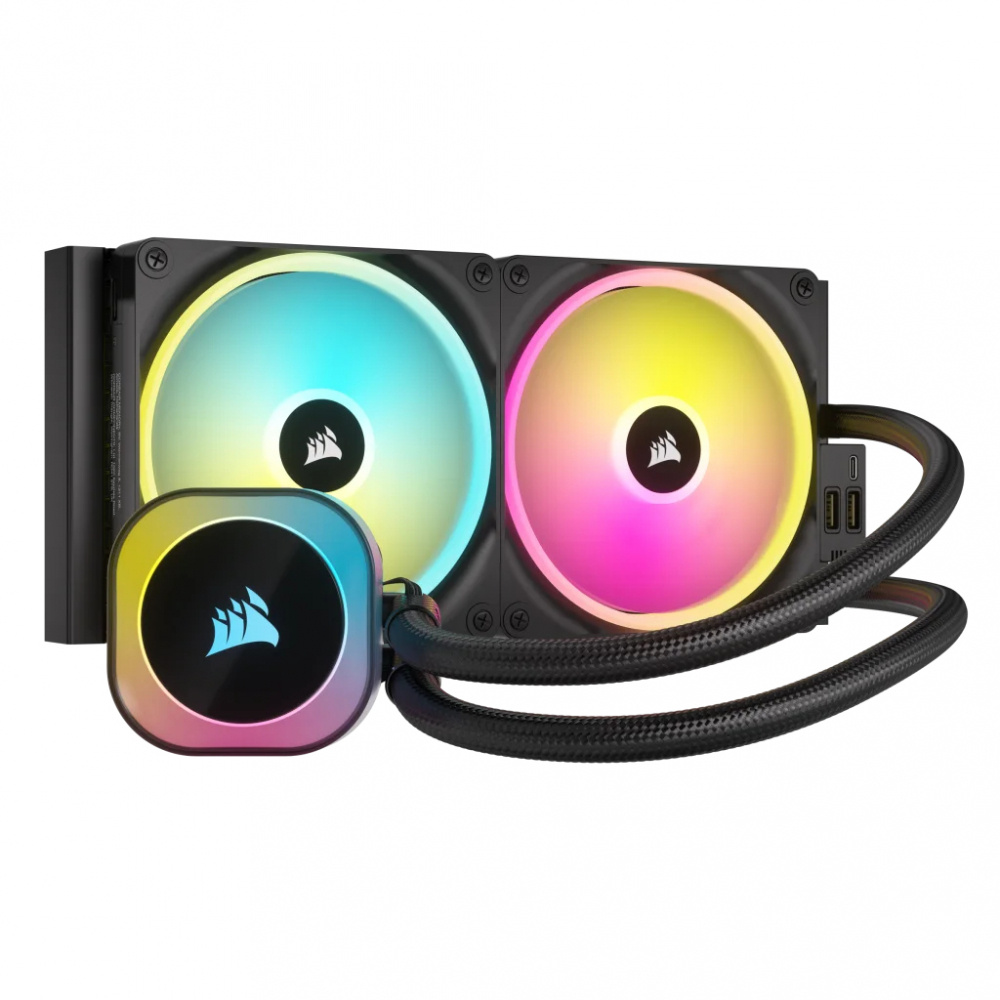 Corsair Icue Link H115i Rgb Aio Enfriamiento Líquido Para Cpu, 2x 140mm, 400-2000rpm, Negro