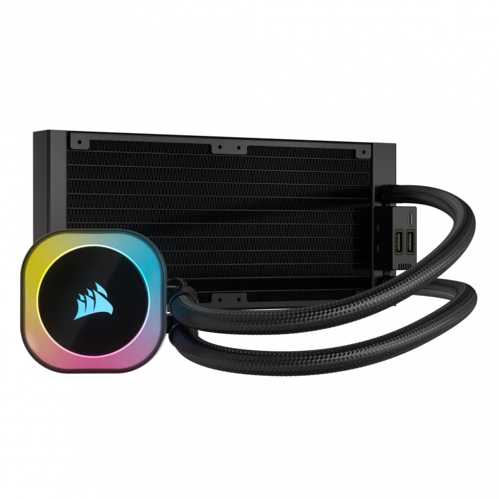 Foto 2 | Corsair Icue Link H100i Rgb Aio Enfriamiento Líquido Para Cpu, 2x 120mm, 480-2400rpm, Negro