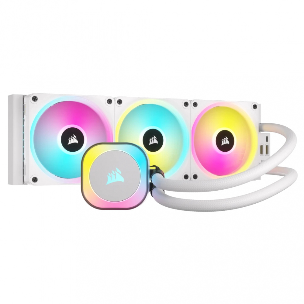 Corsair Icue Link H150i Rgb Enfriamiento Líquido Para Cpu, 3x 120mm, 480-2400rpm, Blanco