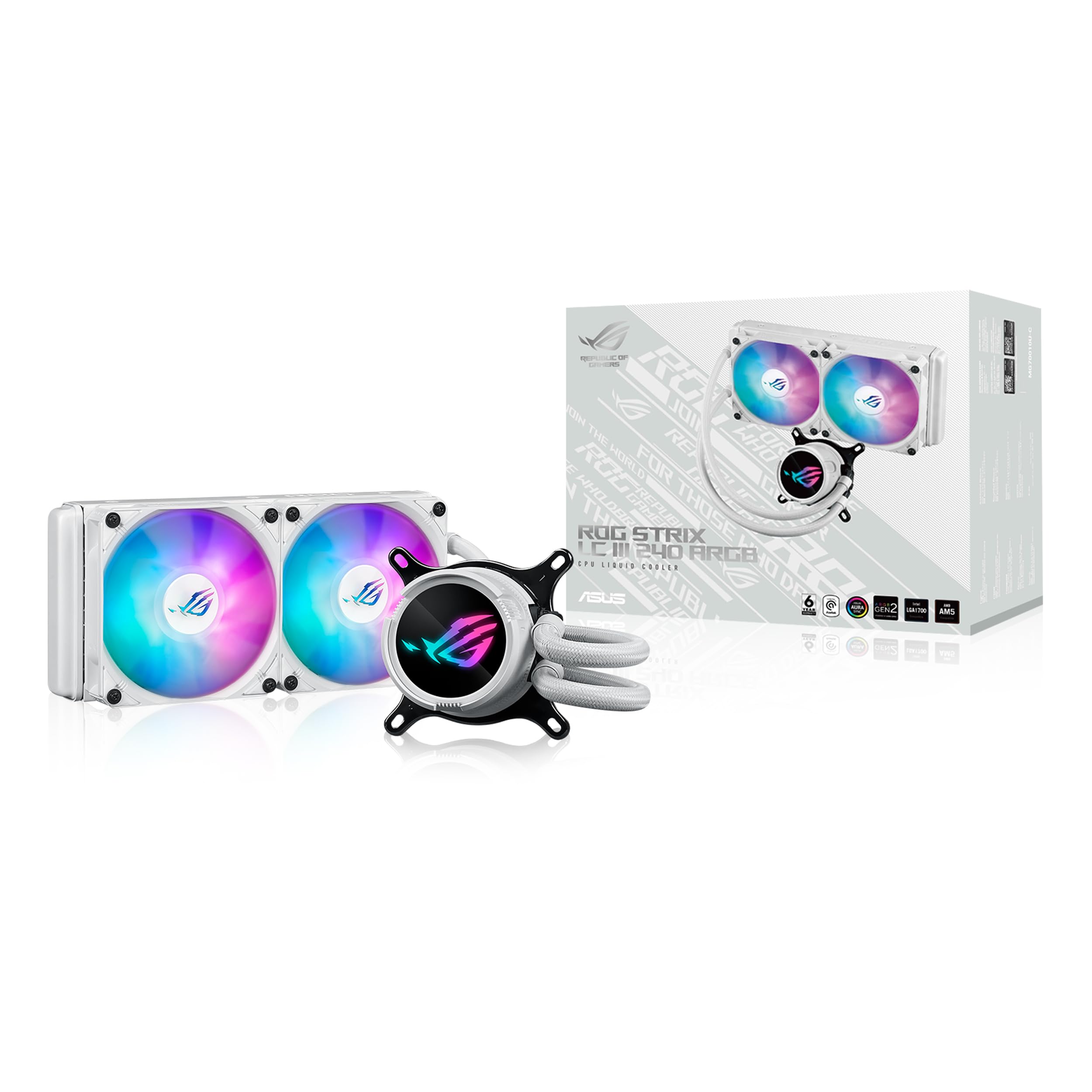 Enfriador Líquido Para Cpu Asus Rog Strix Lc Iii 240 Argb, Blanco - Venta Internacional.