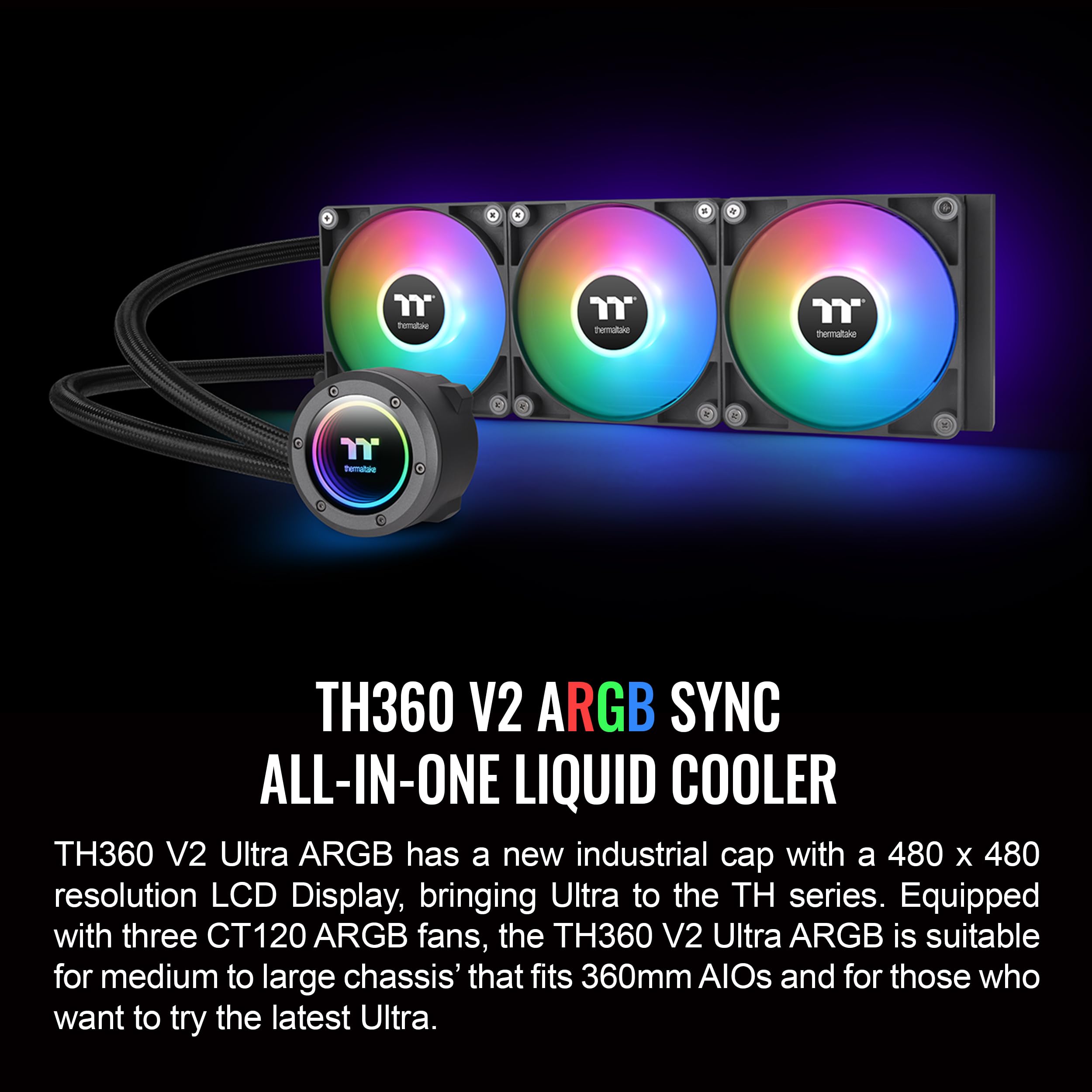 Foto 3 pulgar | Enfriador Líquido Para Cpu Thermaltake Th360 Argb Sync V2 Negro - Venta Internacional.