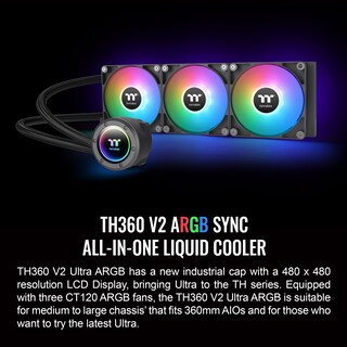 Foto 2 | Enfriador Líquido Para Cpu Thermaltake Th360 Argb Sync V2 Negro - Venta Internacional.