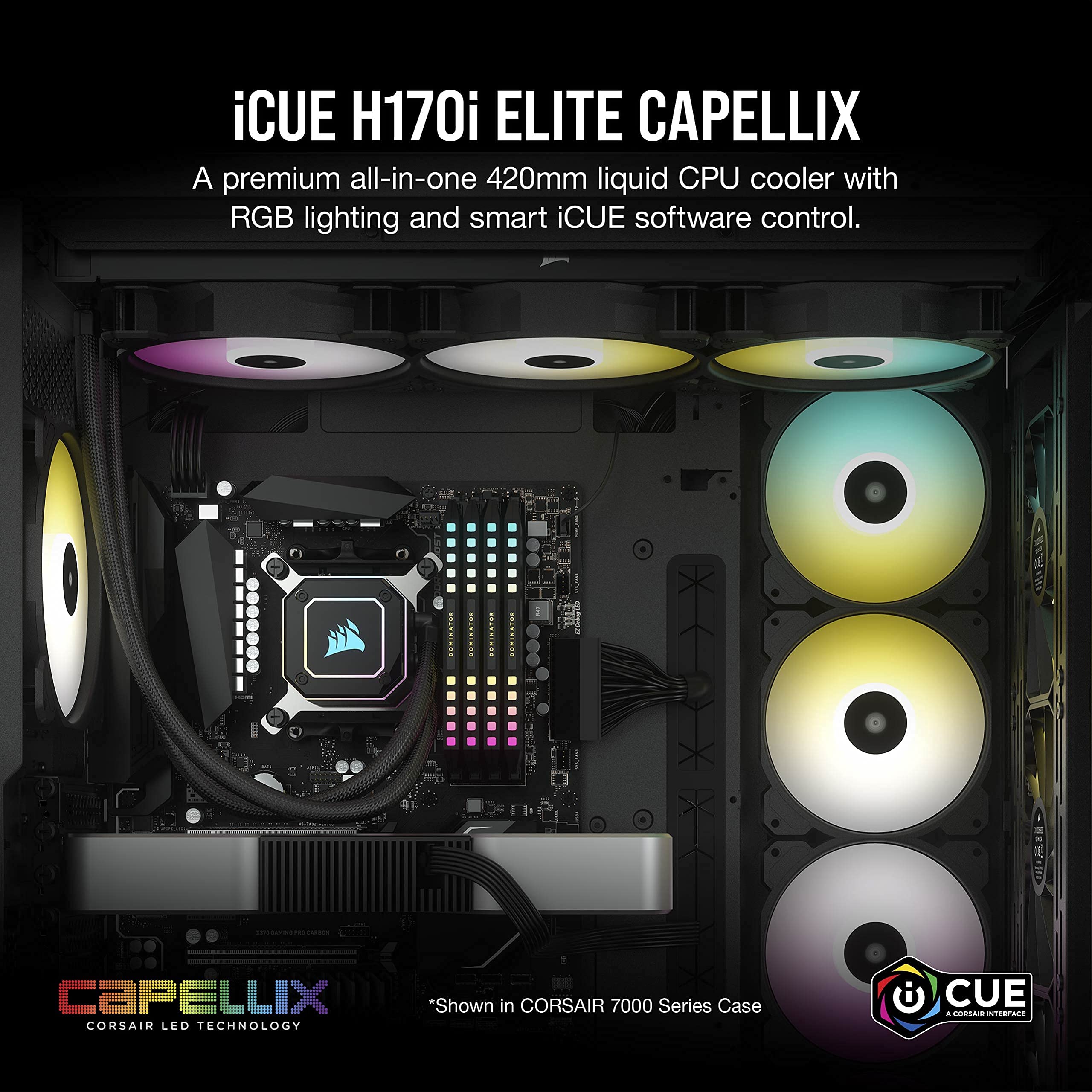 Foto 2 | Enfriador Líquido Para Cpu Corsair H170i Elite Capellix 420 Mm - Venta Internacional.