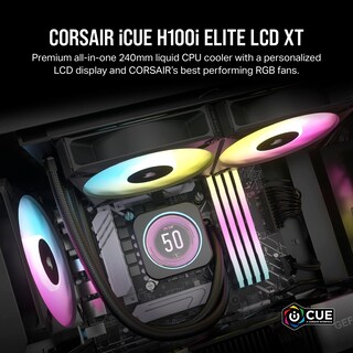 Foto 3 | Enfriador Líquido Para Cpu Corsair Icue H100i Elite Lcd Xt 240 Mm - Venta Internacional.