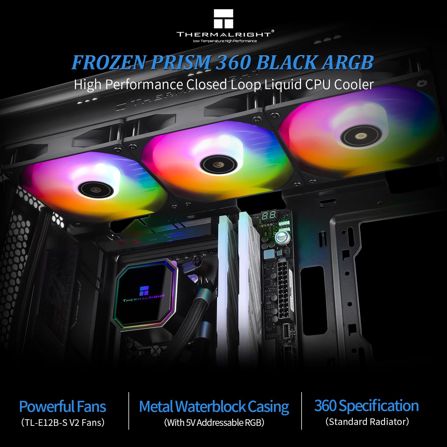 Foto 2 | Enfriador Líquido Para Cpu Thermalright Frozen Prism360 Black Argb - Venta Internacional.