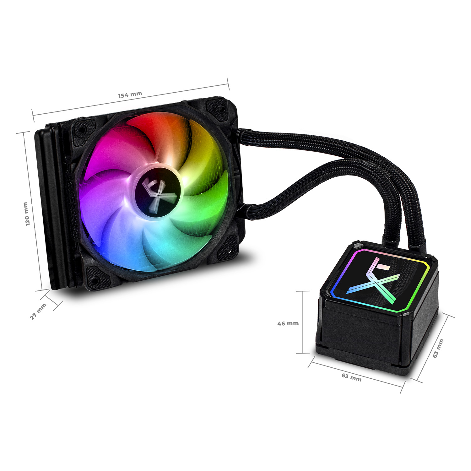 Foto 4 pulgar | Enfriamiento Liquido Xtreme Pc Gaming Aqua Force 120mm Argb 800-2200 Rpm Negro