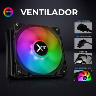 Foto 5 | Enfriamiento Liquido Xtreme Pc Gaming Aqua Force 120mm Argb 800-2200 Rpm Negro