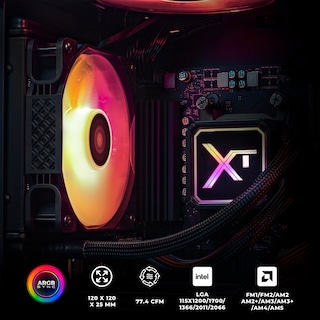 Foto 7 | Enfriamiento Liquido Xtreme Pc Gaming Aqua Force 120mm Argb 800-2200 Rpm Negro