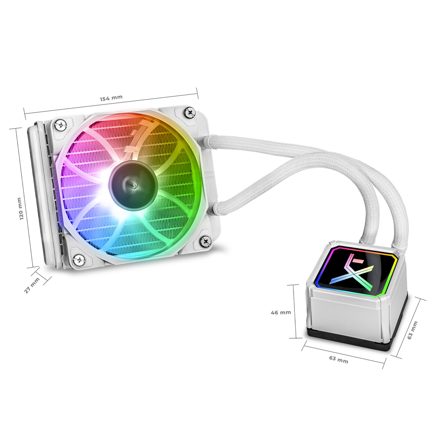 Foto 3 pulgar | Enfriamiento Liquido Xtreme Pc Gaming Aqua Force 120mm Argb 800-2200 Rpm Blanco