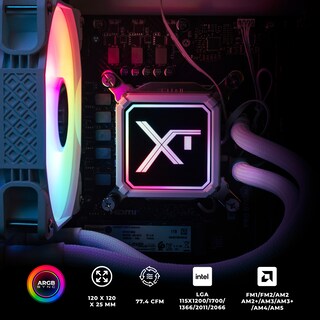 Foto 6 | Enfriamiento Liquido Xtreme Pc Gaming Aqua Force 120mm Argb 800-2200 Rpm Blanco